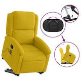 thumbnail of vidaXL Massagesessel mit Aufstehhilfe Gelb Samt