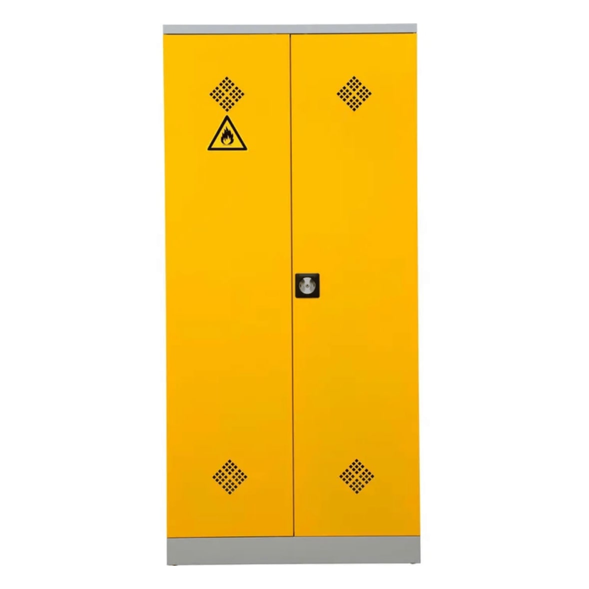 PROREGAL Gefahrstoffschrank Snake| HxBxT 195x92x42 cm | Grau-Rapsgel