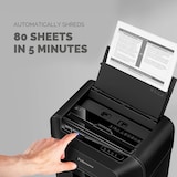 thumbnail of Fellowes Distruggidocumenti a miniframmento AutoMax™ 80M, 80 fogli automatico e 8 manuale, uso personale, cestino 17L, sicurezza P-4, nero, 4621501