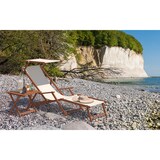 thumbnail of Sonnenliege weiß Liegestuhl Sonnendach Tisch Kissen Gartenliege Deckchair Strandstuhl 10-303STKH