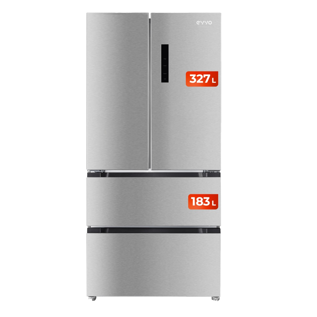 EVVO Frigorífico francés F80X, Inverter, Total No Frost, 327l + 183l