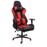 thumbnail of Bureaustoel HWC-F84, bureaustoel gaming stoel executive draaistoel, kunstleer ~ zwart/rood