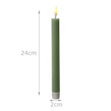 thumbnail of LED Stabkerzen Tafelkerzen Dinner Spitzkerzen rustikal 24cm grün 2er Set