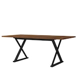 thumbnail of Merax Esstisch 180x90 cm, für 6–8 Personen, rechteckig, moderner Esszimmertisch mit Metallbeinen, Walnussoptik/Schwarz