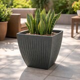 thumbnail of WellHome - Vaso in plastica stampata a rotazione 17L Ø30x30cm colore Grigio Grafite - Latia Square MIDL