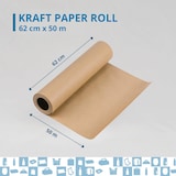 thumbnail of Rolo de Papel de Presente Kraft Natural 62cm x 50m – Papel para Artesanato, Lembranças e Presentes de Natal