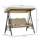 thumbnail of Outsunny - Hollywoodschaukel - 116L x 206B x 183H cm - khaki