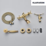 thumbnail of Ajax | Vintage badkraan in messing douche | Douchearmatuur retro look antieke complete set inclusief handdouche mengkraan badthermostaat