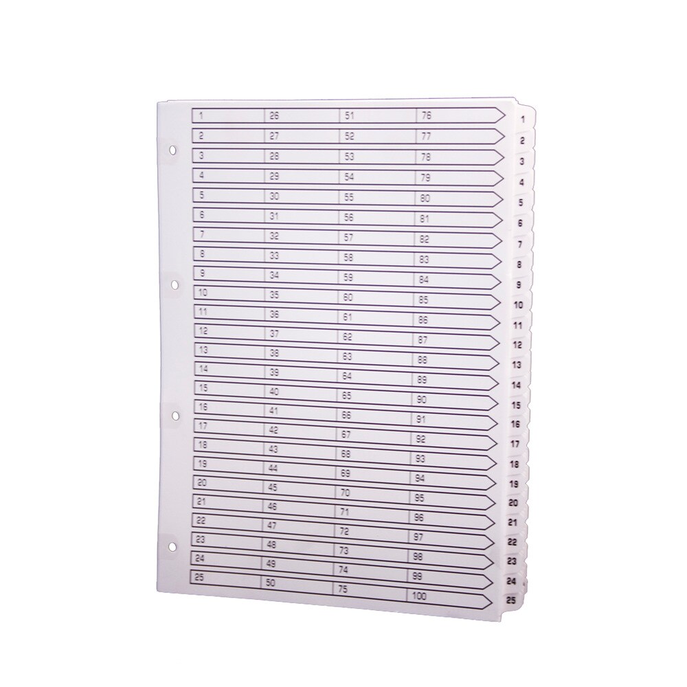 Exacompta Bedruckte Register mit plastifizierten Taben, 100 Taben von 1 bis 100, DIN A4