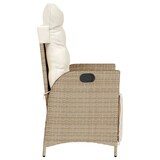 thumbnail of vidaXL Gartensessel mit Fußteil Verstellbar Beige Poly Rattan