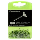 thumbnail of Exacompta 14512E 100x Blisterbox mit 100 Stück Flachkopfnadeln, Ø5mm, Spitze 8mm - Kristall