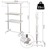 thumbnail of HOMCOM Stendibiancheria Verticale 3 Ripiani con Ruote in Acciaio Inox