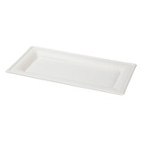 thumbnail of BIOZOYG 50 Stück Einwegteller rechteckig 26x13cm Bio Geschirr Zuckerrohr Teller stabil biologisch abbaubar kompostierbar Bagasse Einwegteller