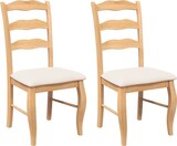 thumbnail of Esszimmerstühle RESZ mit Kissen 2er Set Hellbraun-Creme Massivholz | Küchenstuhl Wohnzimmerstühle Essstühle bequem