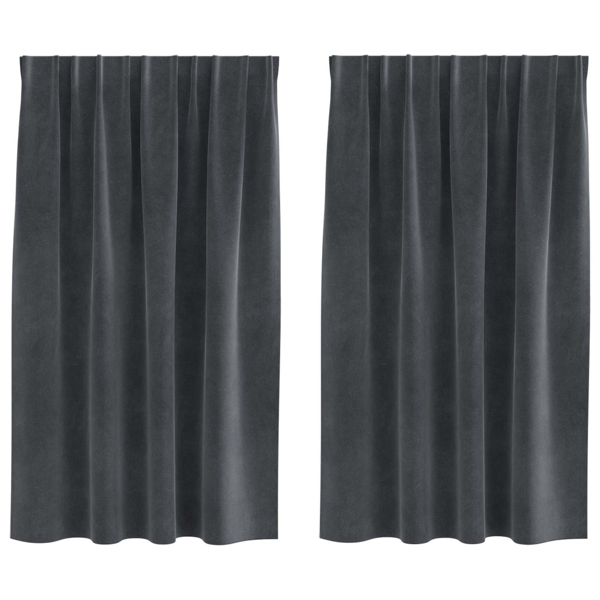vidaXL Verdunkelungsvorhänge 2 pcs Hellgrau 140 x 140 cm Samt