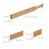 thumbnail of Relaxdays Schubladentrenner, 18-tlg. Set, verstellbare Länge von 43,5 bis 57 cm, Bambus, Schubladenteiler Küche, natur