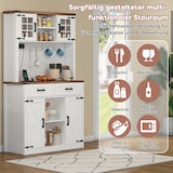 thumbnail of Barschrank 190x60x110 LED-Beleuchtung Steckdosen Regale Kaffeebar-Sideboard Scheunentor Design Weiß verstellbare Regale MD