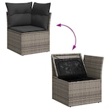 thumbnail of vidaXL 5-tlg. Garten-Sofagarnitur mit Kissen Grau Poly Rattan Akazie