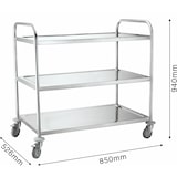 thumbnail of METRO Professional Carro de servicio GST1003, acero inoxidable, 85 x 52,6 x 94 cm, 3 estantes, carga de estante 50 kg
