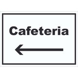 thumbnail of Cafeteria Schild mit Text und Richtungspfeil links Selbstbedienung waagerecht A5 (148x210mm)