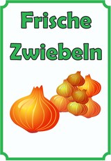 thumbnail of Verkaufsschild Schild Zwiebeln Hochkant A4 Rückseite selbstklebend