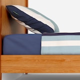 thumbnail of Benetton - Conjunto de cama de solteiro de 3 peças (lençol de cima 160x290cm + lençol de baixo 90x200cm + fronha 50x80cm) 100% algodão azul e amarelo