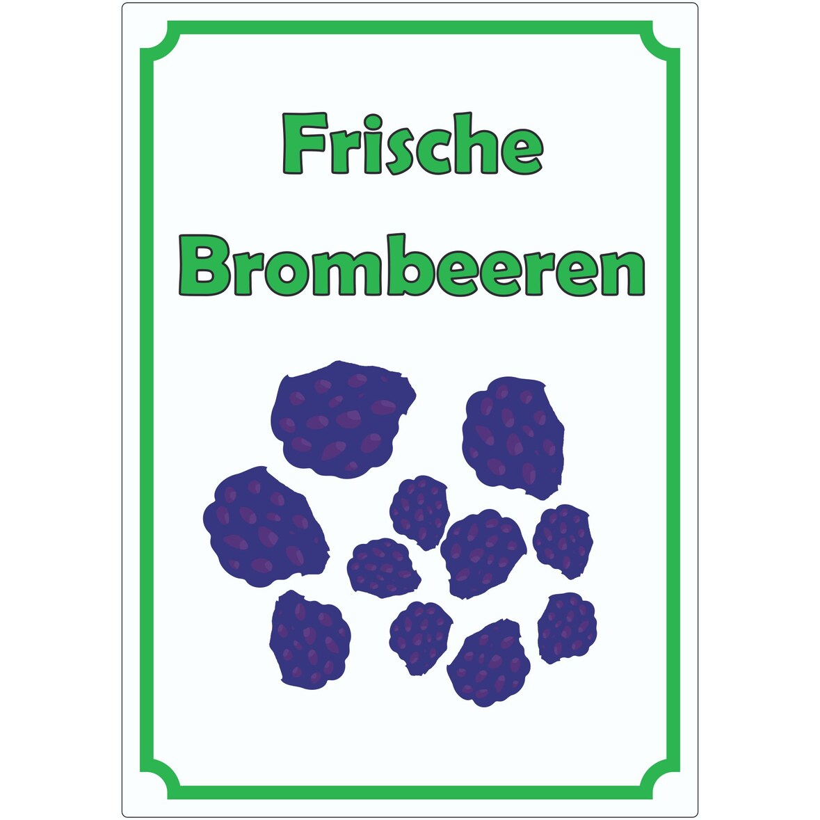 Frische Brombeeren Aufkleber Hochkant A8 (52x74mm)