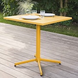 thumbnail of Ensemble table de terrasse carrée et 2 chaises métal jaune - Oviala