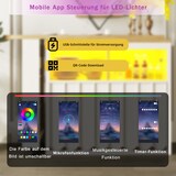 thumbnail of Ausziehbarer Bartisch 205x39x100 cm mit Stauraum Schiebetür Glas Rollen mit Bremsen mit LED-Beleuchtung USB Anschluss Weiß MDF