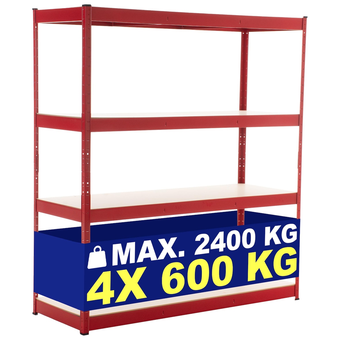 Schwerlastregal 160x60x180 cm rot