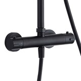 thumbnail of Duschsystem Duschgarnitur Mattschwarz rund mit Regendusche Handbrause Thermostat und Duschstange