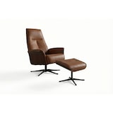 thumbnail of KAWOLA Relaxsessel FERREIRA Drehsessel Leder braun mit Hocker