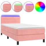 thumbnail of vidaXL Boxspringbett mit Matratze & LED Rosa 100x200 cm Samt