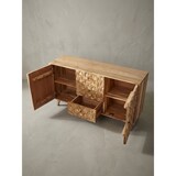 thumbnail of Sideboard REWA 140x78,5x40 cm Anrichte Massivholz Akazie Schrank Braun, Landhaus-Stil Kommode mit 3 Schubladen & 2 Türen, Flurschrank Echtholz,