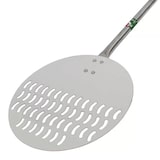 thumbnail of Giemme Spoleto - Palino per pizza tondo forato - Ø 22 cm - manico 120 cm in acciaio inox