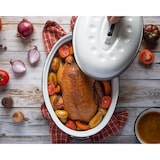 thumbnail of GRANITEWARE | Cocotte Ovale Roaster | Format moyen 4L | Acier émaillé blanc| Ultra-légère | Ne se tâche pas, facile à nettoyer