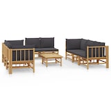 thumbnail of vidaXL 9-tlg. Garten-Lounge-Set mit Dunkelgrauen Kissen Bambus