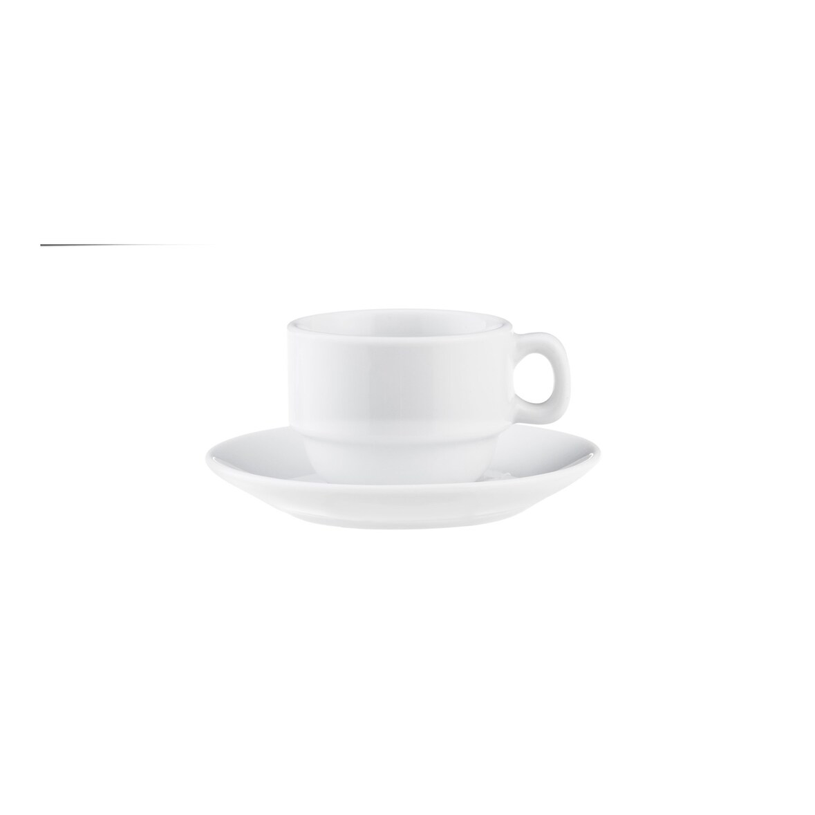 Platillo de Porcelana para Taza de Café Modelo Roma Blanco, Saturnia, Pack de 24 (Taza NO incluida)