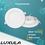 thumbnail of LUXULA LED Downlight LX300112-6 18 W 3000 K, 4000 K, 6000 K einstellbar in warm-, neutral- und kaltweiß (CCT) weiß