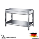 thumbnail of Edelstahl Arbeitstisch mit Grundboden Premium - alle Größen zur selbstmontage oder verschweißt: 150 x 70 cm / mit Aufkantung / selbstmontage