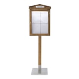 thumbnail of Securit® Présentoir porte-menu LED A4 "Rustic" - Acajou - Ensemble complet avec pied + socle - 4 vues - Fin de série