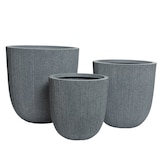 thumbnail of 3 Blumentöpfe 31-44cm Outdoor - Kunststoff Pflanzenkübel Blumenkübel außen Pflanzen Blumen Übertopf Pflanzentopf Pflanzgefäß für draußen Garten Grau