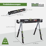 thumbnail of Sägebock 2.0 DELUXE 9-fach höhenverstellbar Klappbock aus Stahl Traglast 650 kg Arbeitsbock Werkbock