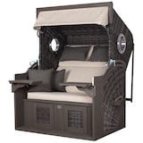 thumbnail of Strandkorb deVries PURE® Seaside XL - PE stone grey - Dessin 500 - inkl. Schutzhülle