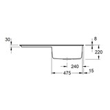 thumbnail of Villeroy&Boch Spülbecken mit Abtropffläche links, Siluet 60 flat Fossil 980x490mm, inkl. Ablaufgarnitur mit Handbetätigung