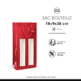 thumbnail of Tasche für 2 Flaschen mit Fenster aus rotem Glanzpapier mit Kordelgriffen je 100 - Gimex