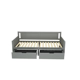 thumbnail of Merax Daybett, Massivholz Tagesbett Schlafsofa 90x200cm mit 2 Schubladen, grau