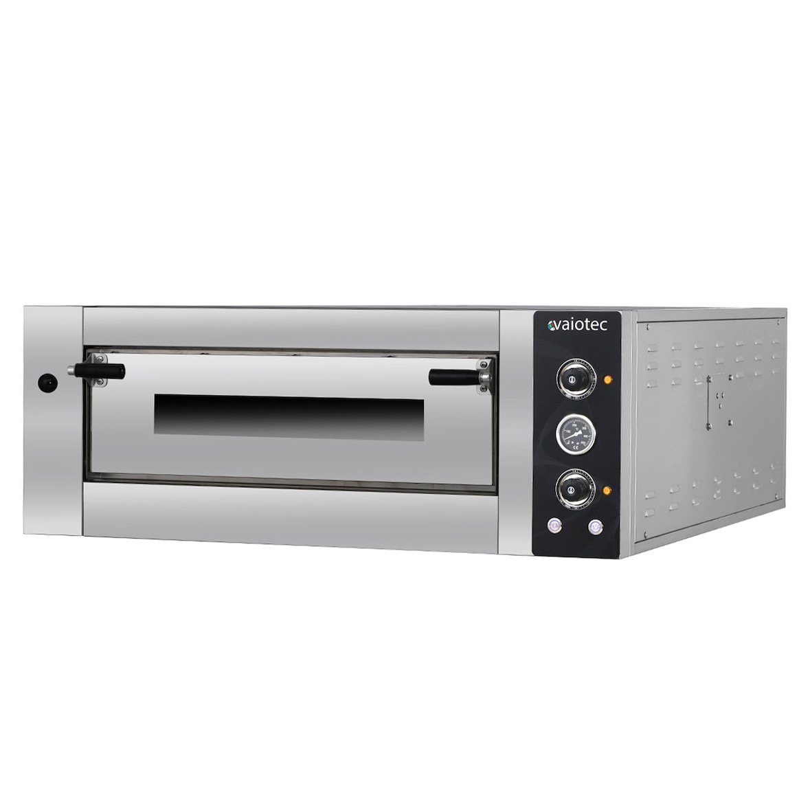 Forno elétrico de pizza para 9 pizzas 34 cm Ø, 1 câmara 105 x 105 x 14 cm, gama de temperaturas: 50-450°C, 13,2 kW, 400 V, 11453 Vaiotec