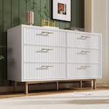 thumbnail of Merax Schubladenkommode Kommode mit 6 Schubladen, Weiß Sideboard Highboard für Schlafzimmer & alle Wohnräume