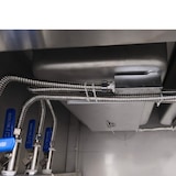 thumbnail of Skyrainbow SNACK-Line bain-marie toonbank 3x GN1/1, Granit Star Galaxy zwart, 123x82x85,5 Glazen bovenbouw helder glas met klembord, H=496mm